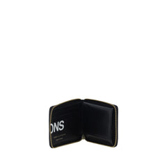 محفظة Bos Taurus من جلد العجل الأسود