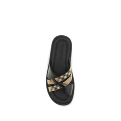 Black Calf Leather Bos Taurus Sandals