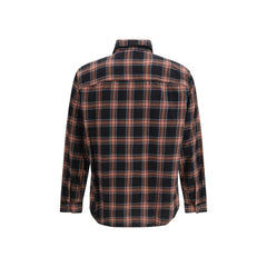 قميص قطني أزرق بنقشة