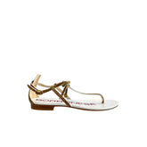 Beige Genuine Leather Women Sandal
