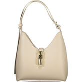 Beige Leather Women Handbag