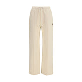 Beige Cotton Athletic Pants