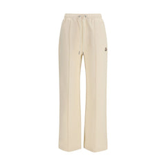 Beige Cotton Athletic Pants