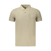 Beige Cotton Men Polo Shirt