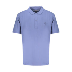 Blue Cotton Men Polo