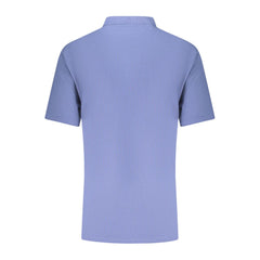 Blue Cotton Men Polo