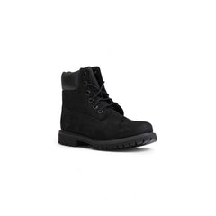 Black Recycled Leather Lace-Up Boots