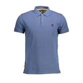 Blue Cotton Men Polo