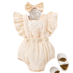 رباط رأس للأطفال حديثي الولادة طفلة حديثة الولادة رومبر قطني من الدانتيل