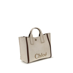 حقيبة كتف قطنية باللون البيج