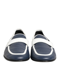 حذاء رجالي رسمي من الجلد الأبيض والأزرق