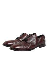 Bordeaux Leather Lace Up Dress Derby Shoes
