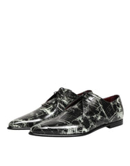 Marbled Pattern Dress Lace Up Derby Shoes