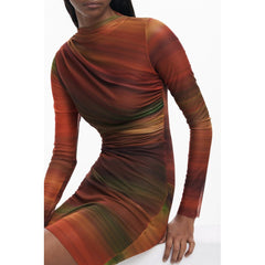 Arancione Polyester Women Dress