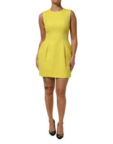 Yellow A-line Sheath Sleeveless Mini Dress
