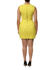 Yellow A-line Sheath Sleeveless Mini Dress
