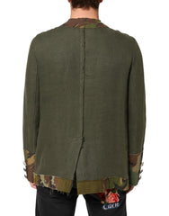 Brown Camouflage Linen Button Down Jacket
