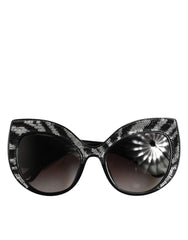Black Silver Sequin Butterfly Polarized Sunglasses