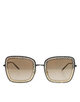 DG2225 Black Gold Lace Frame Brown Gradient Sunglasses