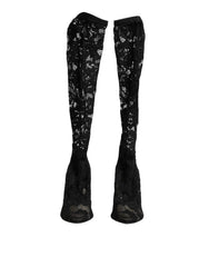 Black Pumps Taormina Lace Socks Boots Shoes