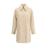 Cream Fleece Wool Coat