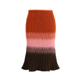 Multicolor Mohair Midi Skirt