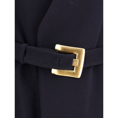 معطف صوف أزرق