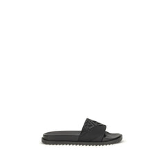 Black Rubber Flat Sandals