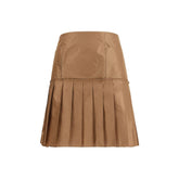 Brown Silk Mini Skirt
