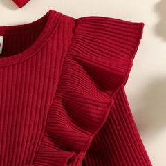 تنورة ترتان بأكمام طويلة مخططة بأكمام طويلة خريف وشتاء للرضع