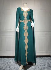 فستان شيفون بأكمام كاب من الدانتيل