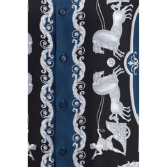 Blue Silk Pattern Shirt