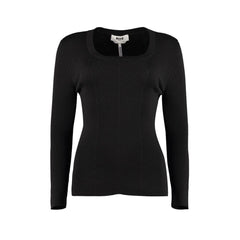 Black Cotton Wool Polyamide Sweatshirt