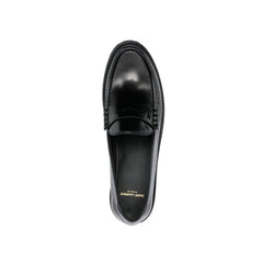 Black Calfskin Slip-On Loafers