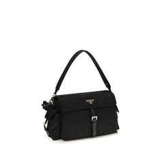 Black Recycled Polyamide Shoulder Bag