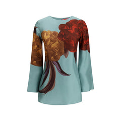 فستان كاجوال متعدد الألوان من الحرير