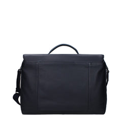 Blue Leather Business And Laptop Bag