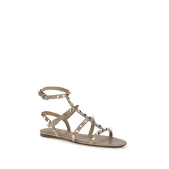 Beige Calf Leather Bos Taurus Sandals