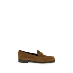 Beige Calf Leather Bos Taurus Slip-On Loafers