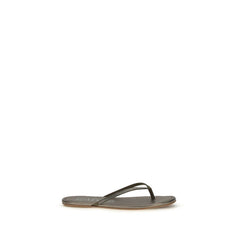 Bicolor Crystals Flat Sandals