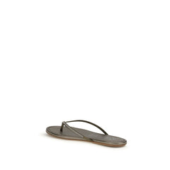 Bicolor Crystals Flat Sandals