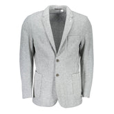 Gray Polyester And Wool Blazer