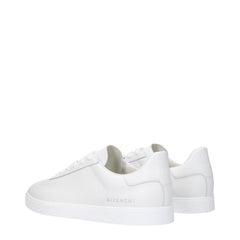 White Leather Low Top Sneakers