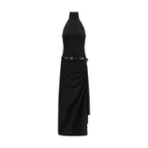 Black Polyester Casual Dress
