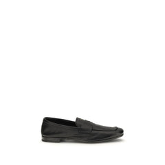 Black Goatskin Slip-On Loafers