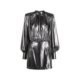 Silver Polyester Cocktail Dress