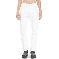 White Cotton Straight-Leg Jeans