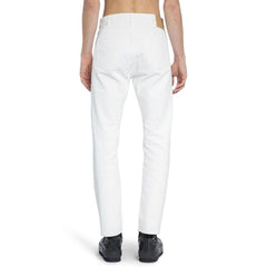 White Cotton Straight-Leg Jeans