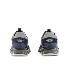 Blue Fabric Athletic Sneakers