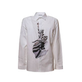 White Cotton Pattern Shirt